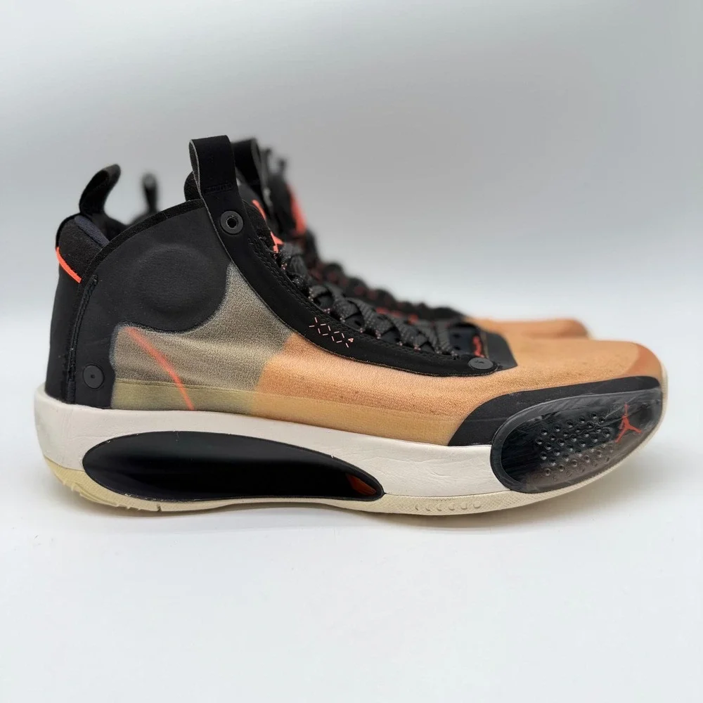 Air Jordan 34 Mens 11.5 Amber Rise Black Sail AR3240-800 Basketball Shoes